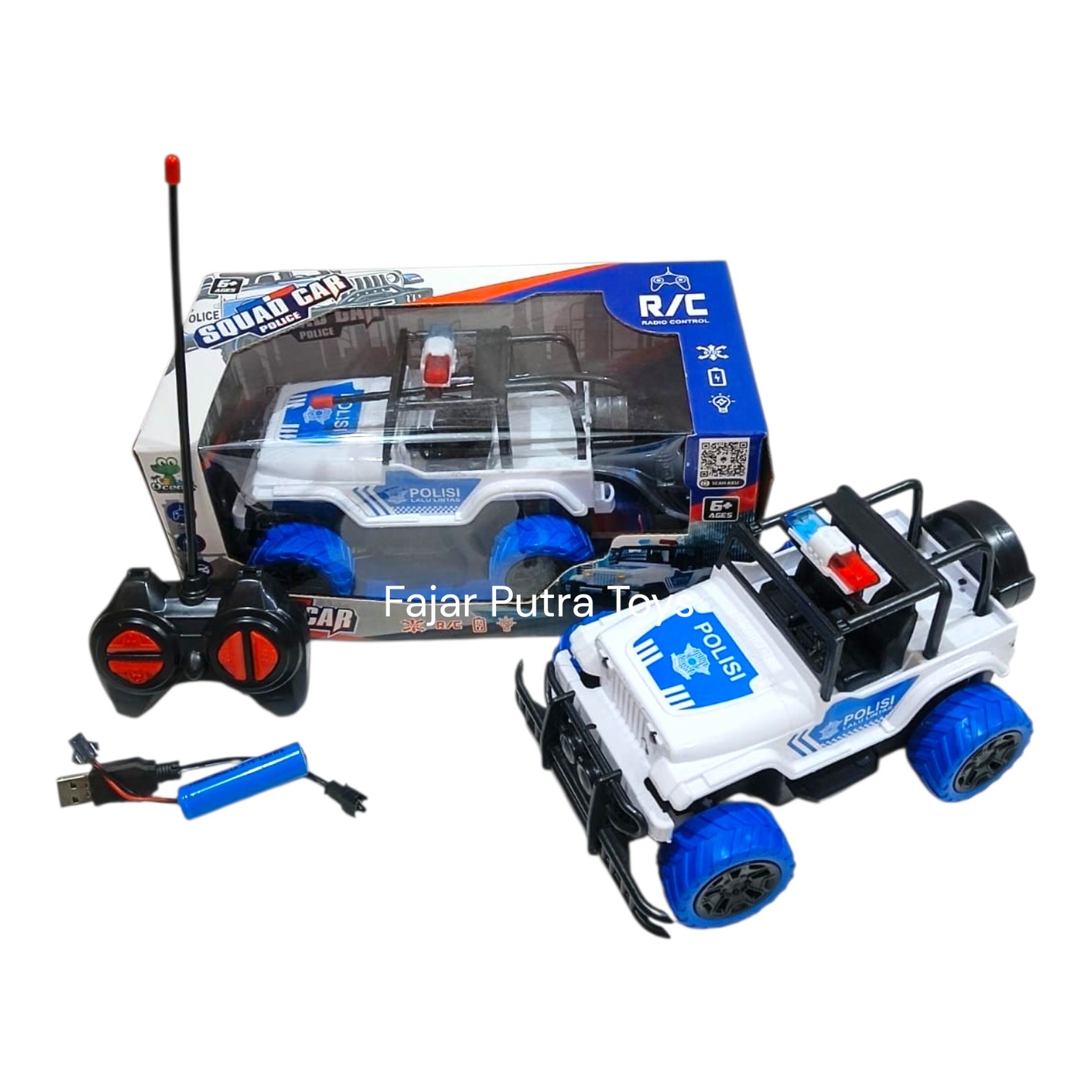 Mainan Mobil R/C Jeep Polisi OCT 5049